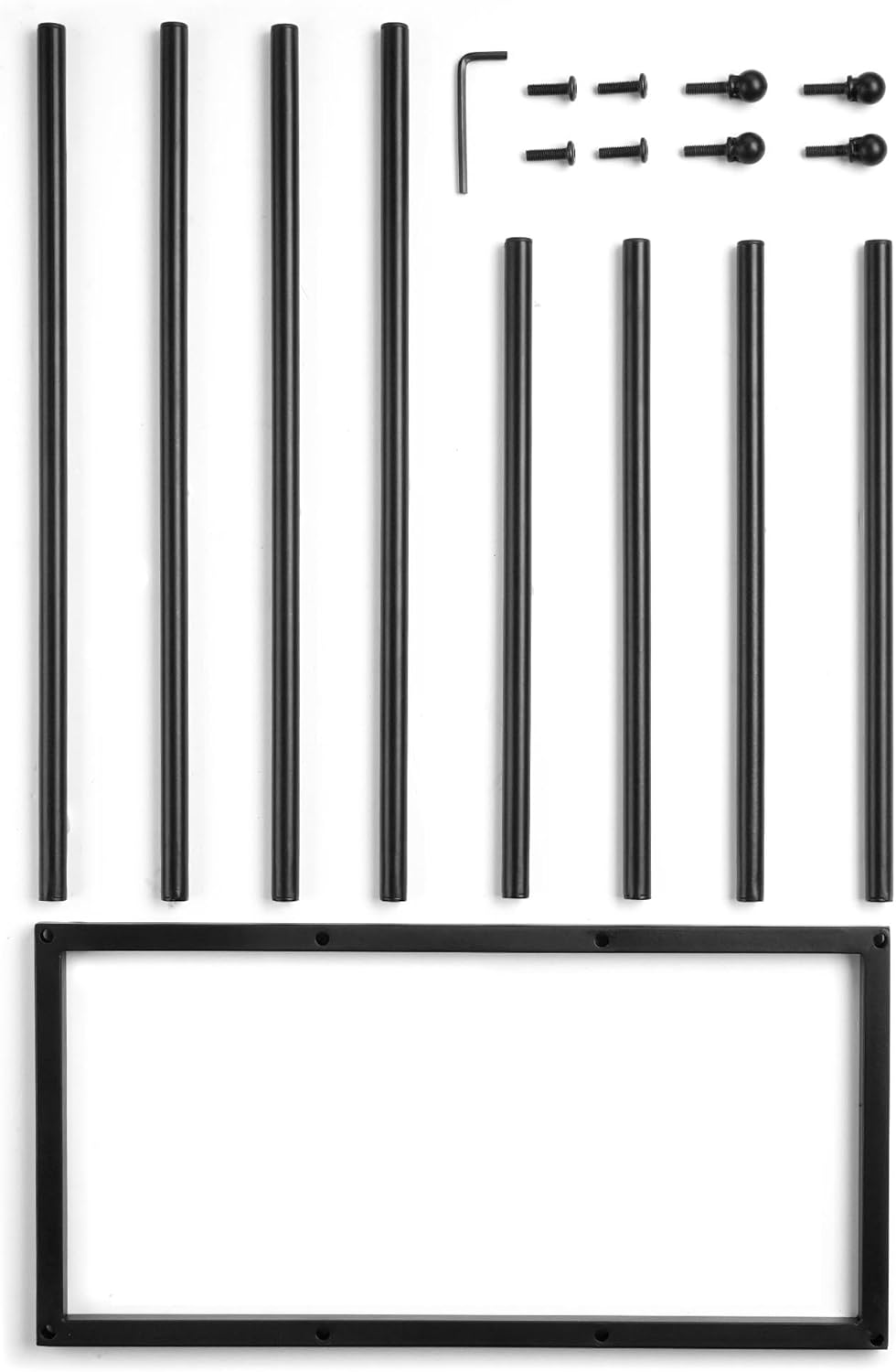 Moderno estante de metal negro para almacenamiento de botas altas, organizador