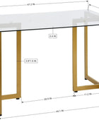 Mesa de comedor de cristal para 4 a 6 personas, mesa rectangular moderna de