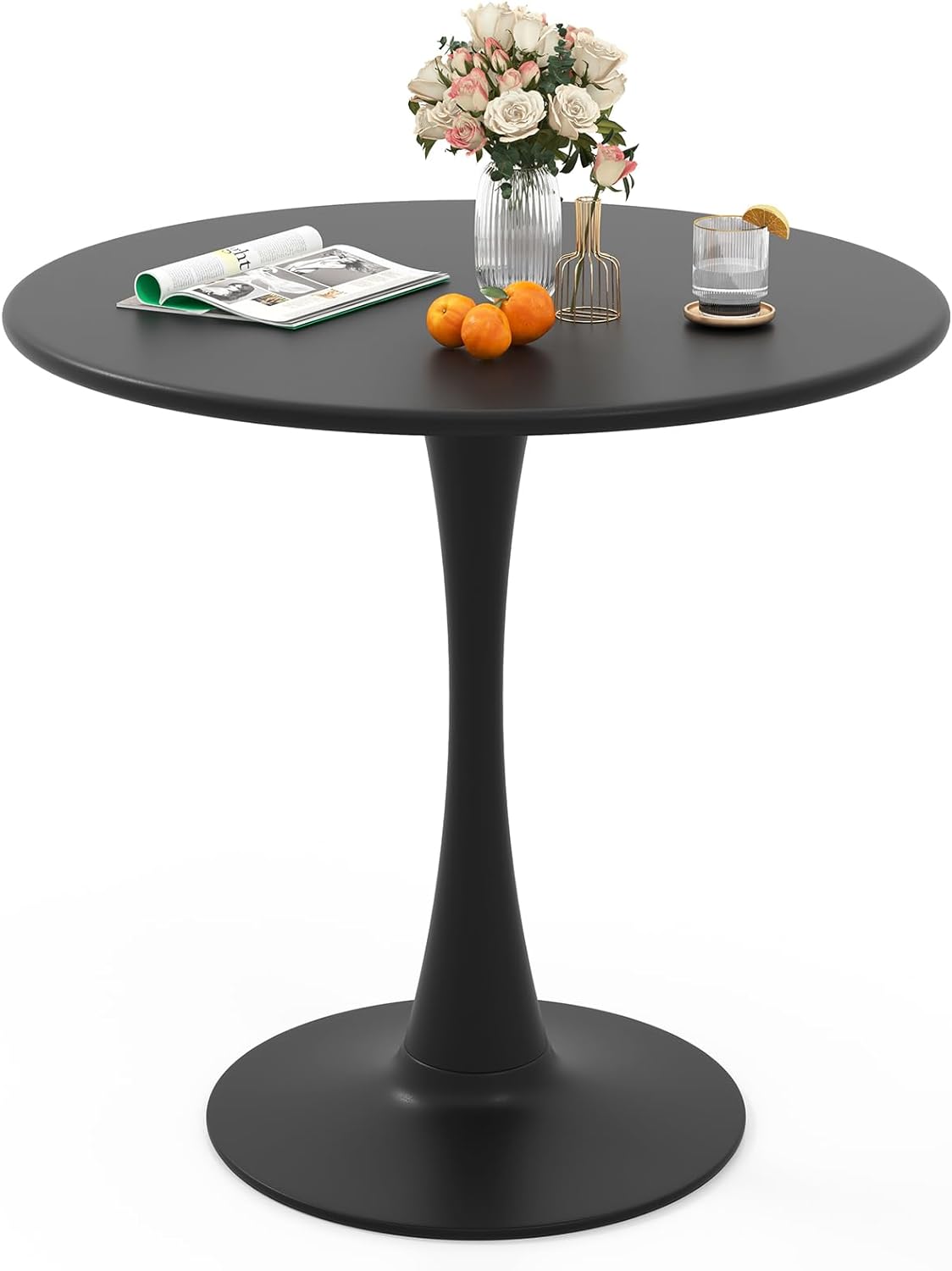 Mesa de comedor redonda moderna de 31.5 pulgadas, mesa de tulipanes con parte