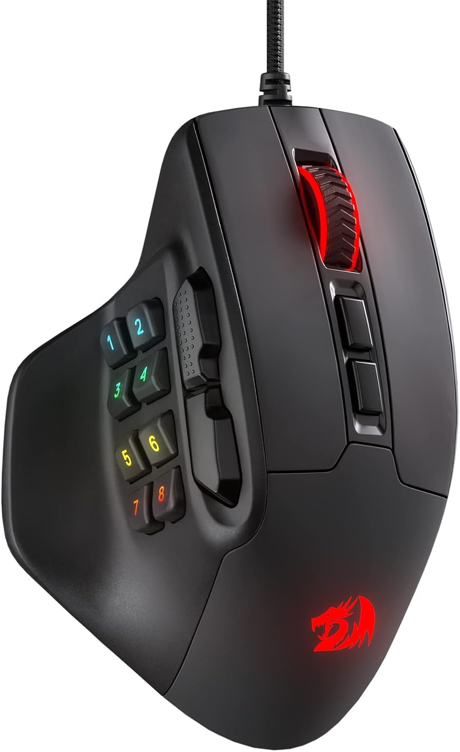 Redragon M811 Aatrox MMO Mouse para juegos, 15 botones programables con cable...