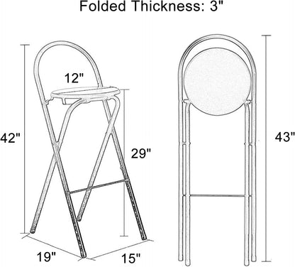 Taburetes de bar plegables, silla de bar de 29 pulgadas, taburete alto con...