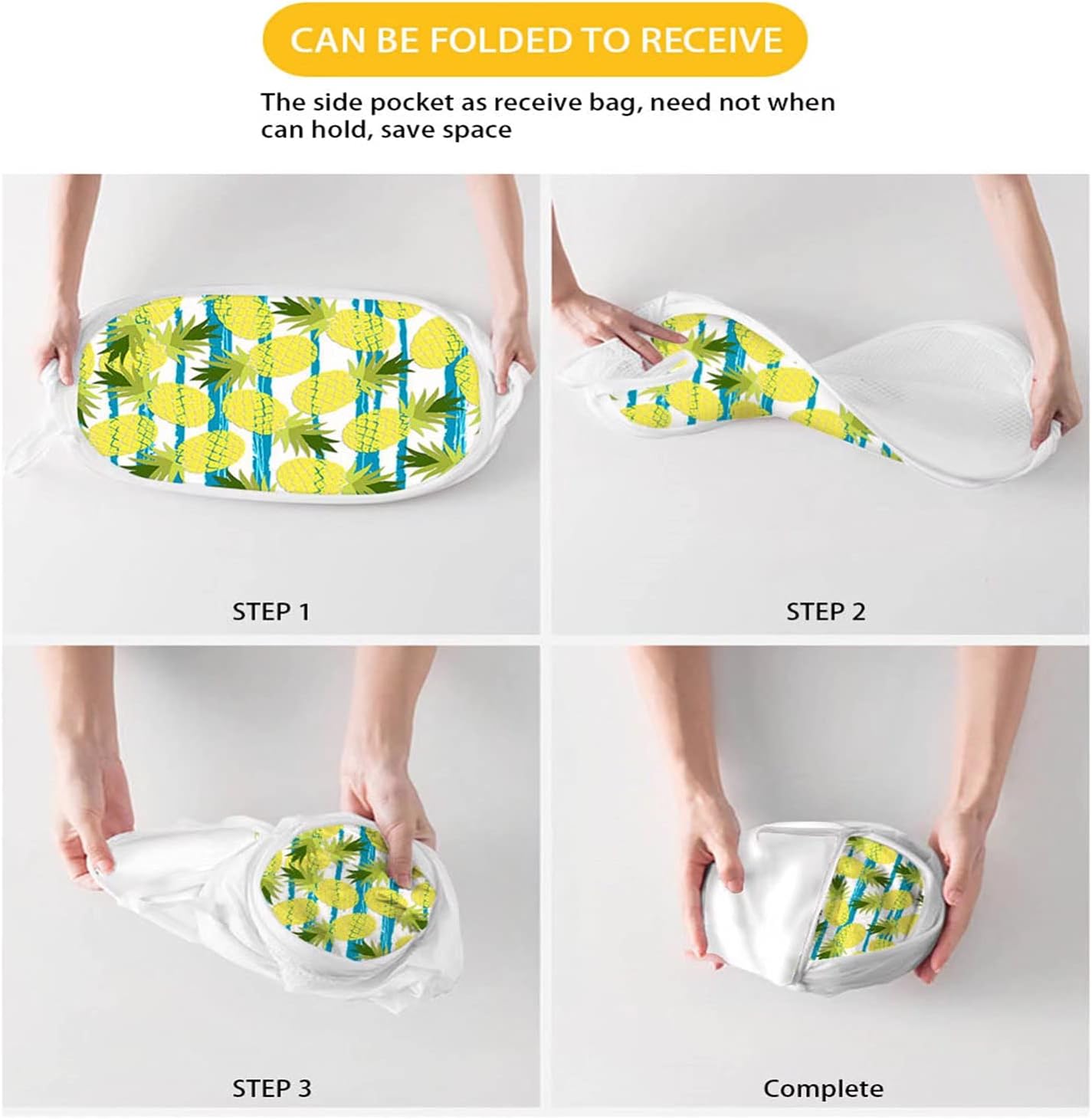 Forchrinse Cesta de lavandería plegable de malla con estampado de corazón...