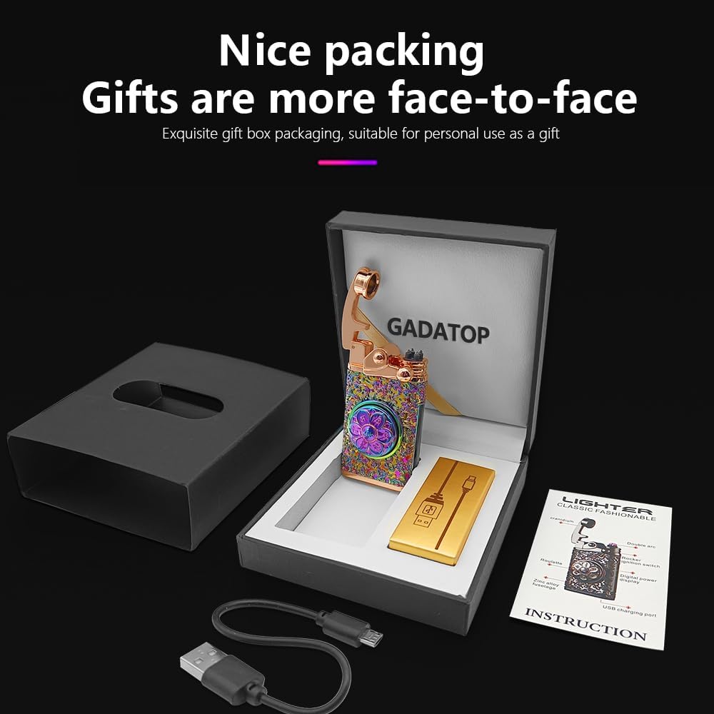 GADATOP Encendedor eléctrico recargable, encendedor creativo personalizado por...