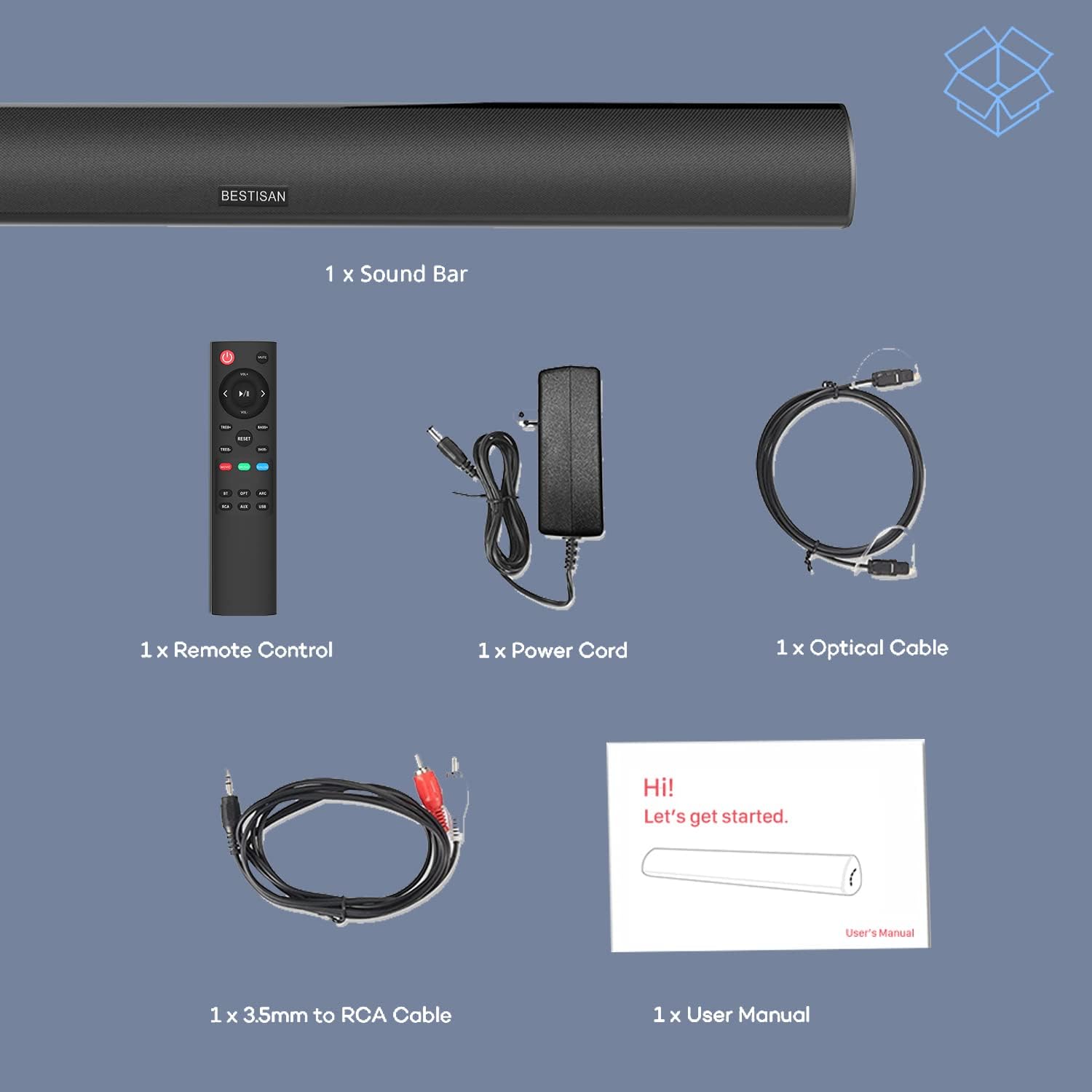 BYL - Barra de sonido, con cable y Bluetooth 5.0  Altavoz inalámbrico para TV...