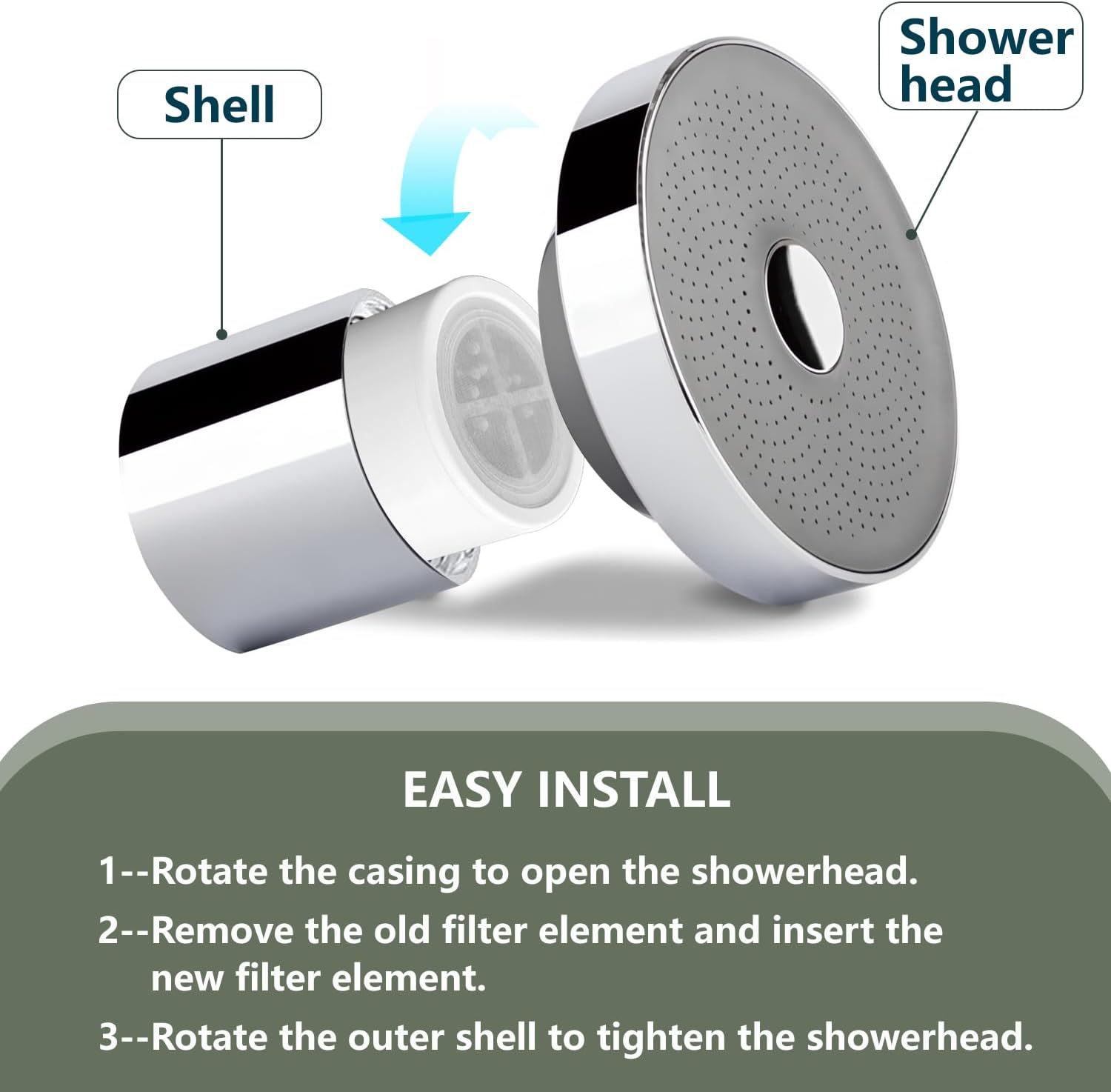 Filtro de repuesto compatible con cabezal de ducha filtrado JOLIE, filtro de...