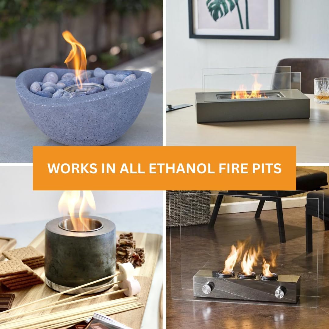ROUNDFIRE Combustible prémium para chimenea de mesa, etanol de 1 litro para...