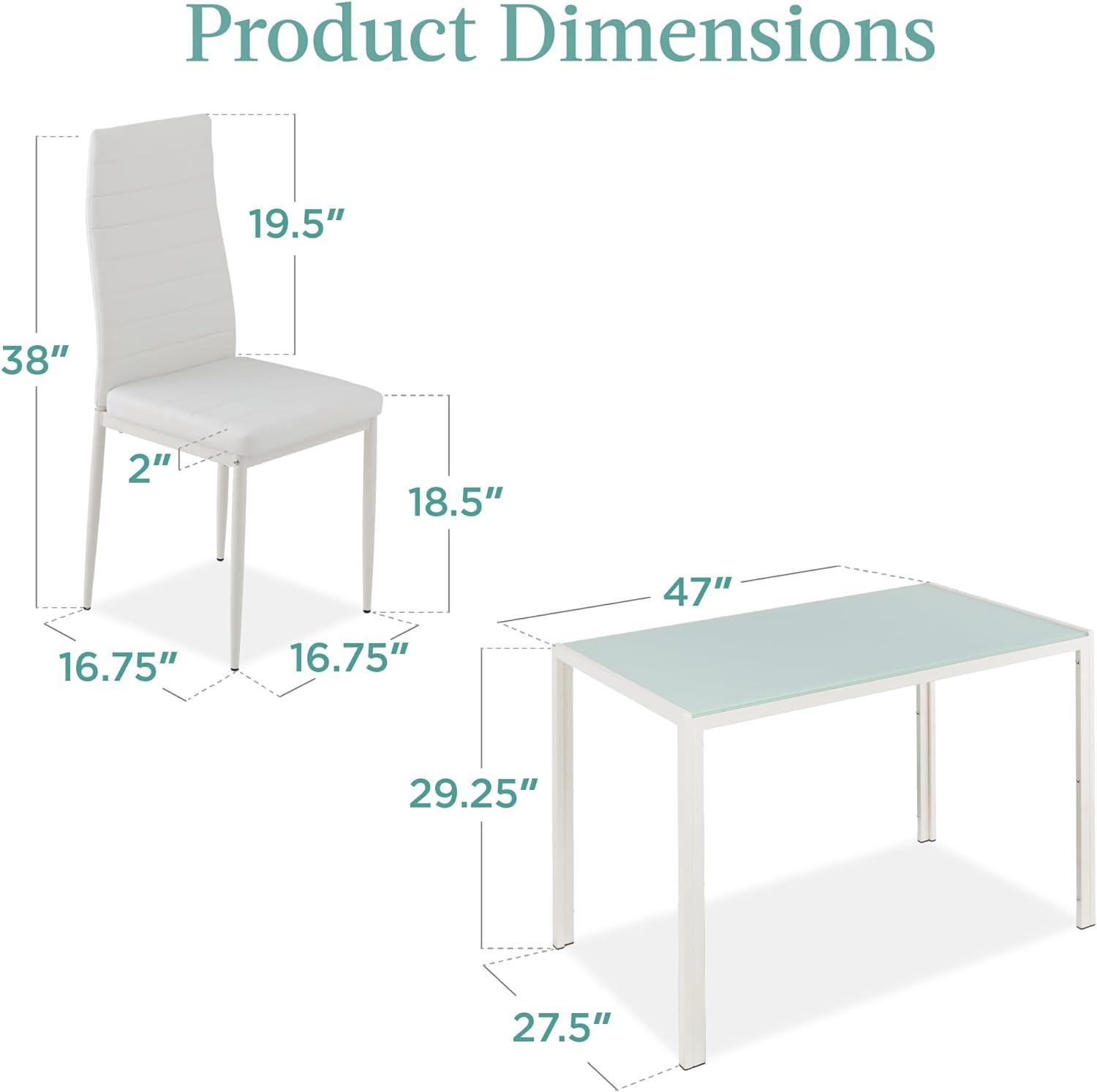 Juego de comedor de cristal de 5 piezas, muebles de mesa de cocina modernos