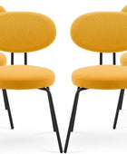 COLAMY Juego de 4 sillas de comedor tapizadas de tela, modernas de mediados de