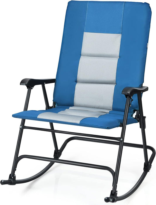 Tangkula Mecedora plegable, mecedora plegable para acampar con asiento...