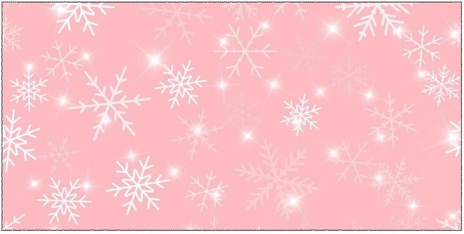 MoBlinko Alfombra de cocina de Navidad con copos de nieve blancos, alfombra de...
