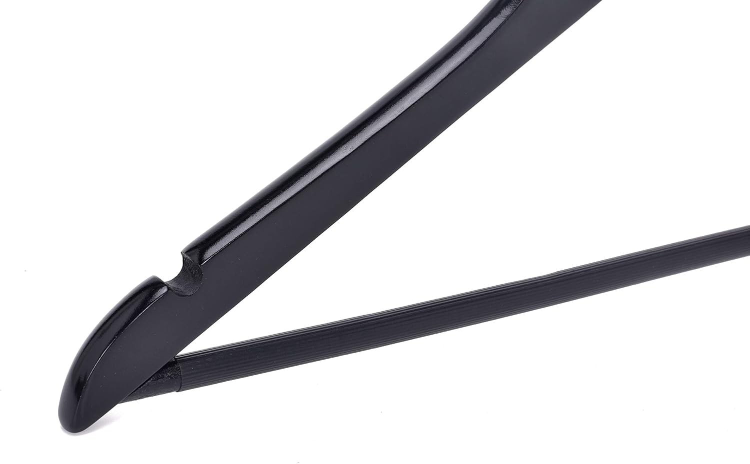 Perchas de madera negra de calidad, juego de 30 perchas ligeramente curvadas,
