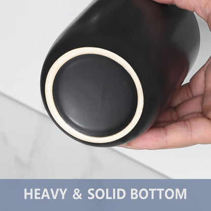Soportes para cepillos de dientes negros mate para baños, juego de 2 tazas de
