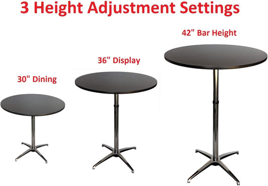 Mesa de cóctel redonda de altura ajustable de 30 pulgadasmesa de feria