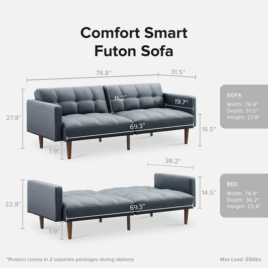 mopio Sofá Aaron, sofá pequeño, futón, sofá cama, sofá biplaza, sofá biplaza,...