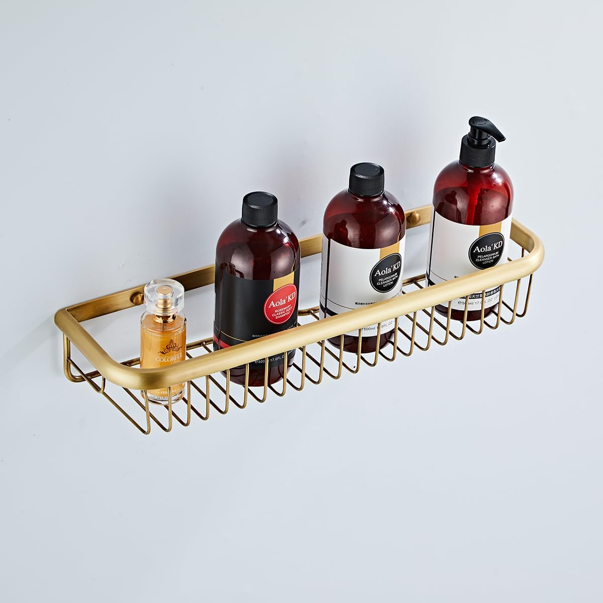 Estante de baño de latón antiguo organizador de ducha Caddy montado en la pared...