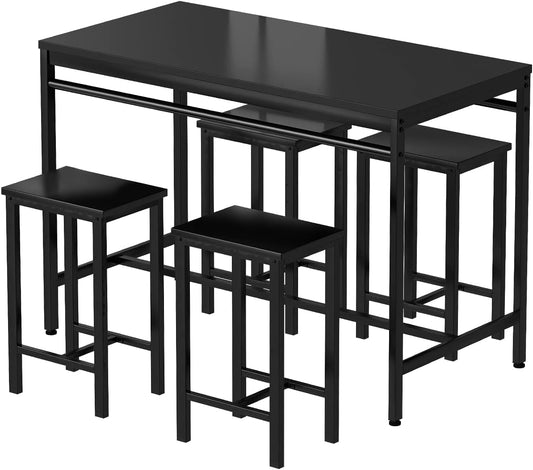 Juego de mesa de comedor de 5 piezas, mesa de cocina moderna y sillas para 4,