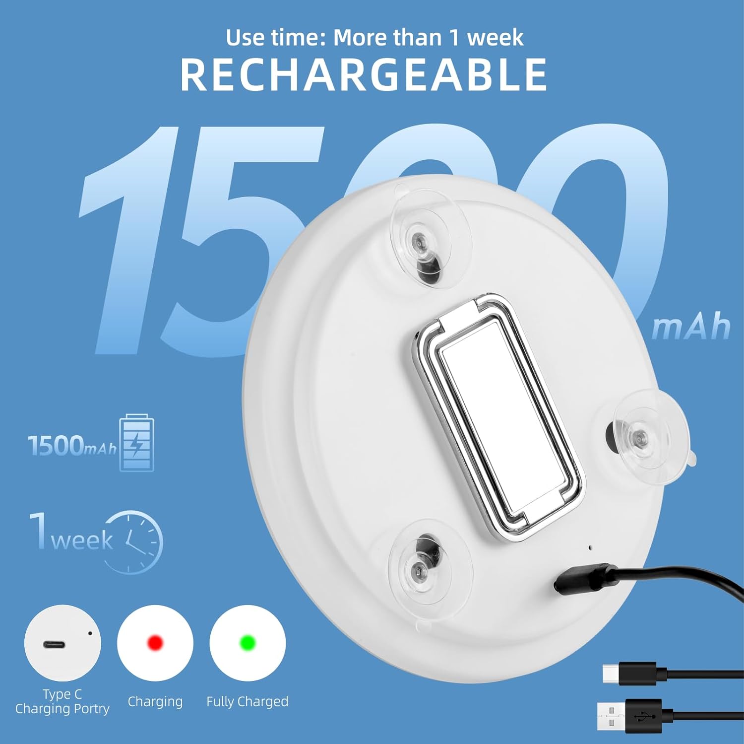 Espejo de aumento con luz 30X, grande recargable de 6 pulgadas, 3 modos de...