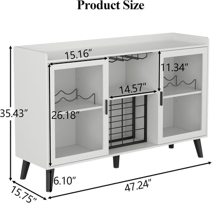 Gabinete de bar de vinos con luz LED, gabinete de café para el hogar con...