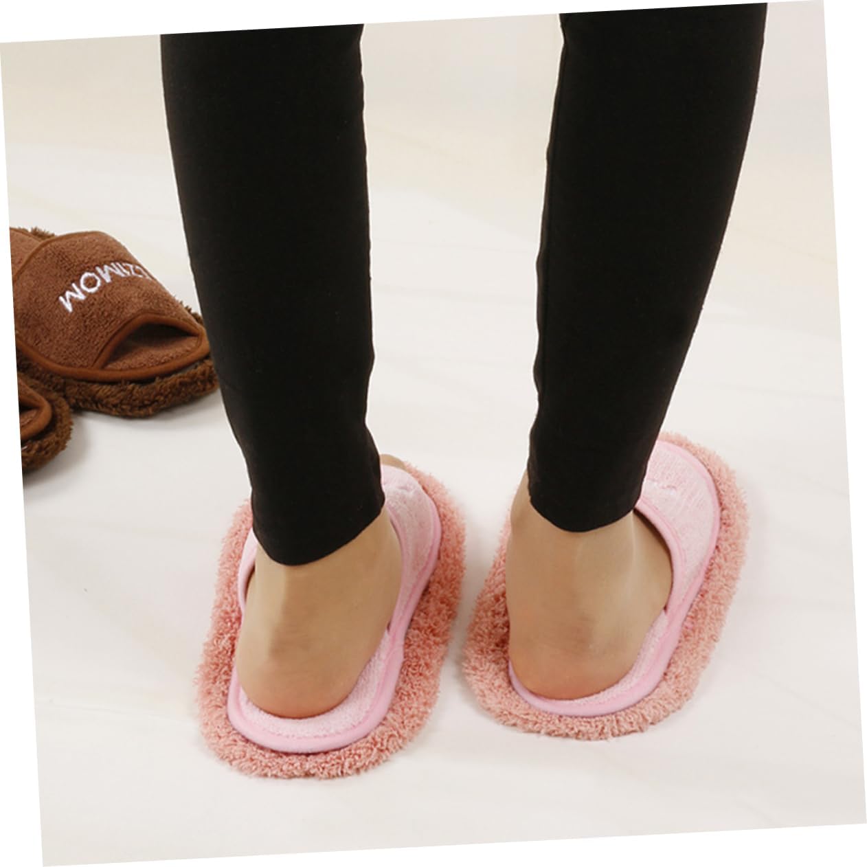 1 par de zapatillas de algodón limpiar el suelo Corea del Sur Miss, Rosado