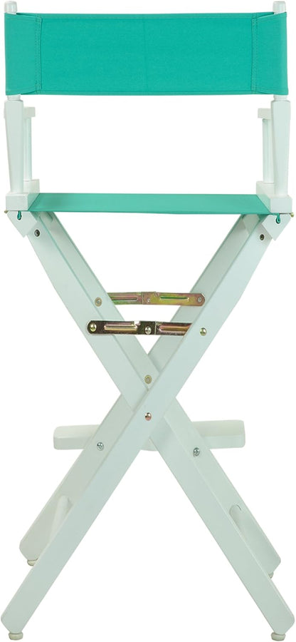 Casual Home - Silla de director de 30 in, marco blanco, con lona color verde...