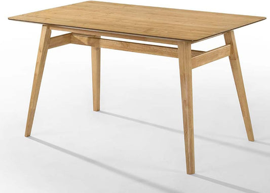 Mesa de comedor moderna de 53 pulgadas con patas de madera maciza, acabado de