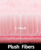 Alfombra redonda rosa para dormitorio de niñas, alfombra circular esponjosa de...