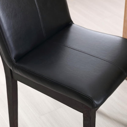 Sillas Parsons de comedor de madera con respaldo rectangular, estilo moderno de