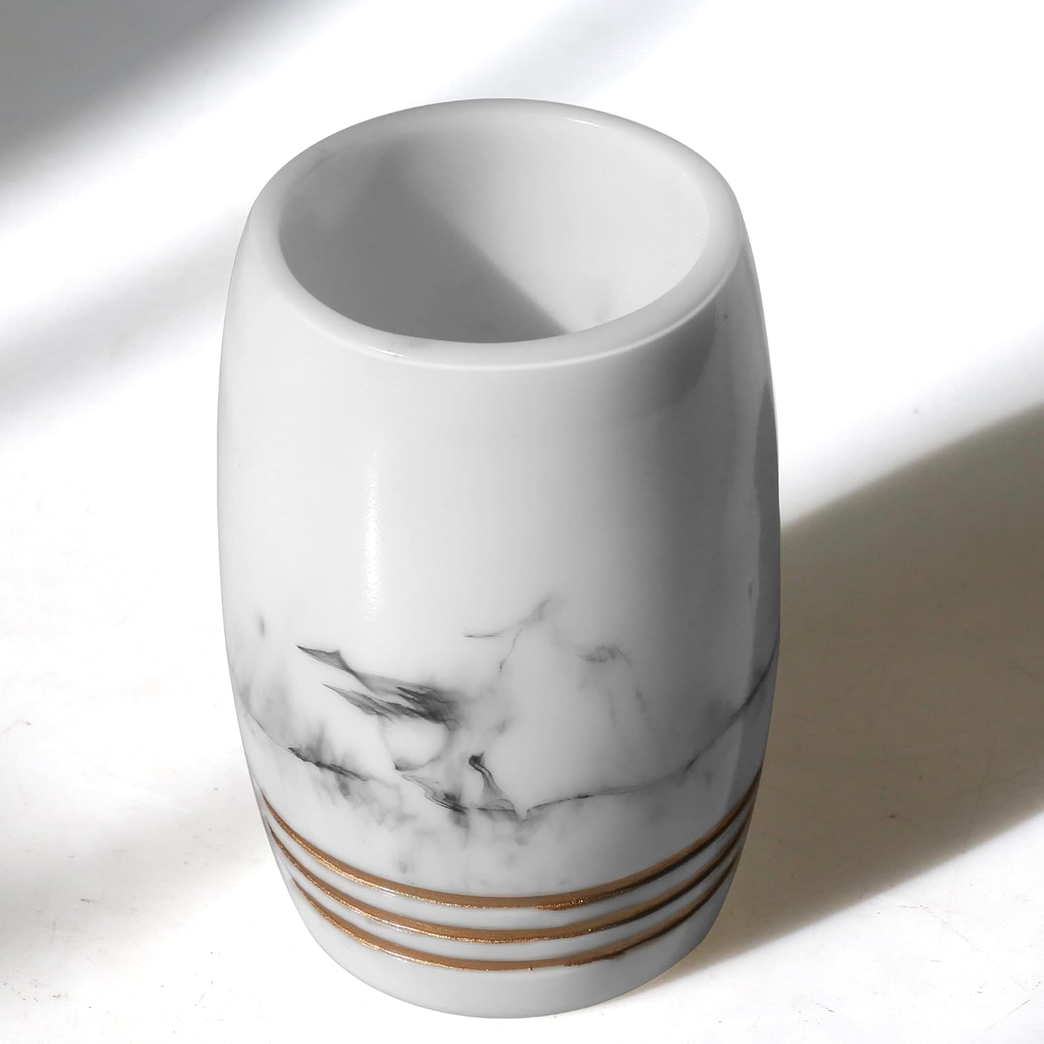 Juego de 4 accesorios de baño de resina que incluye vaso, jabonera, dispensador...