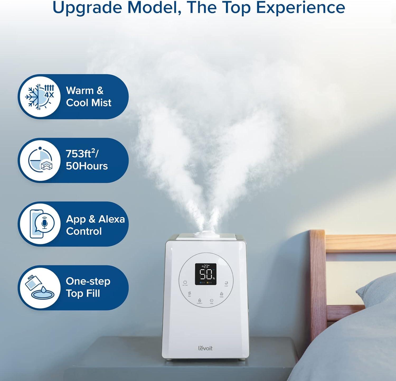 LV600S Humidificadores inteligentes de niebla cálida y fría para el hogar,