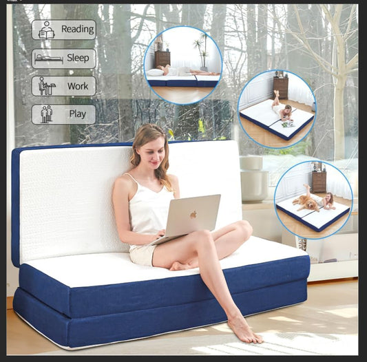 Folding Mattress Full Size,4 inch Memory Foam Tri Fold Mattress,Portable