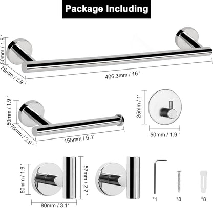 Juego de 5 piezas de accesorios de baño SUS 304 de acero inoxidable grueso,