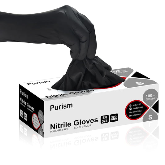 Guantes de nitrilo, negros, pequeños, 100 unidades, guantes protectores