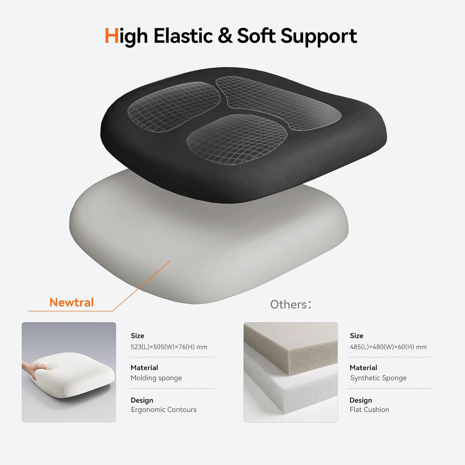 Newtral Silla ergonómica de oficina en casa, silla de escritorio de respaldo...