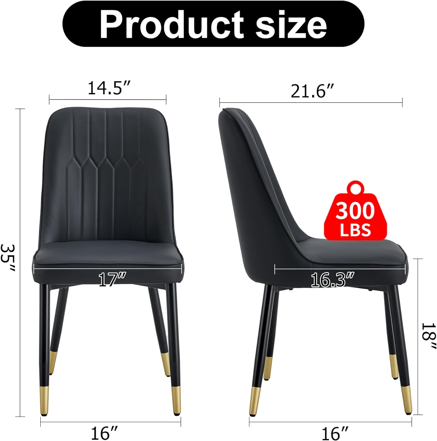 Sillas de comedor de piel sintética, sillas de comedor tapizadas, modernas de