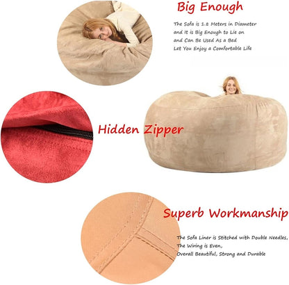 Funda para silla puff (sin relleno), lujosa silla gigante de 678 pies para