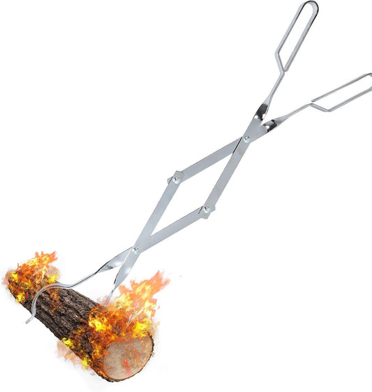 Pinzas para chimenea, accesorios para hogueras de 26 pulgadas, pinzas de leña,