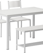 Juego de mesa de comedor de cocina de 43.3 pulgadas para 4, 4 piezas, sillas de