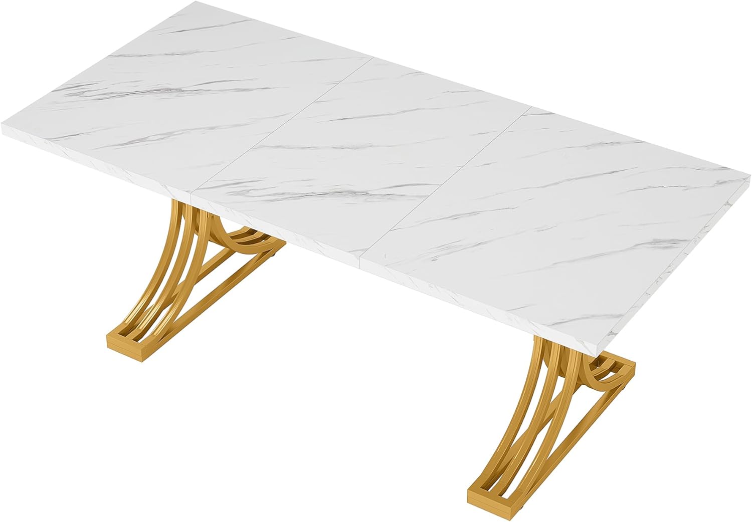 Tribesigns Mesa de comedor rectangular de 63 pulgadas para 4 a 6, mesa de...