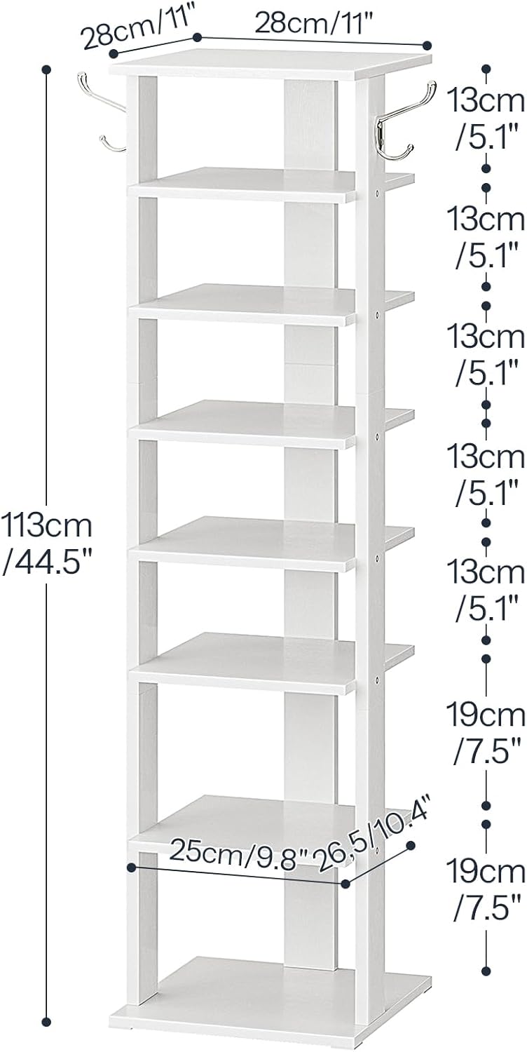 HOOBRO Zapatero vertical de 8 niveles, organizador de almacenamiento de zapatos...