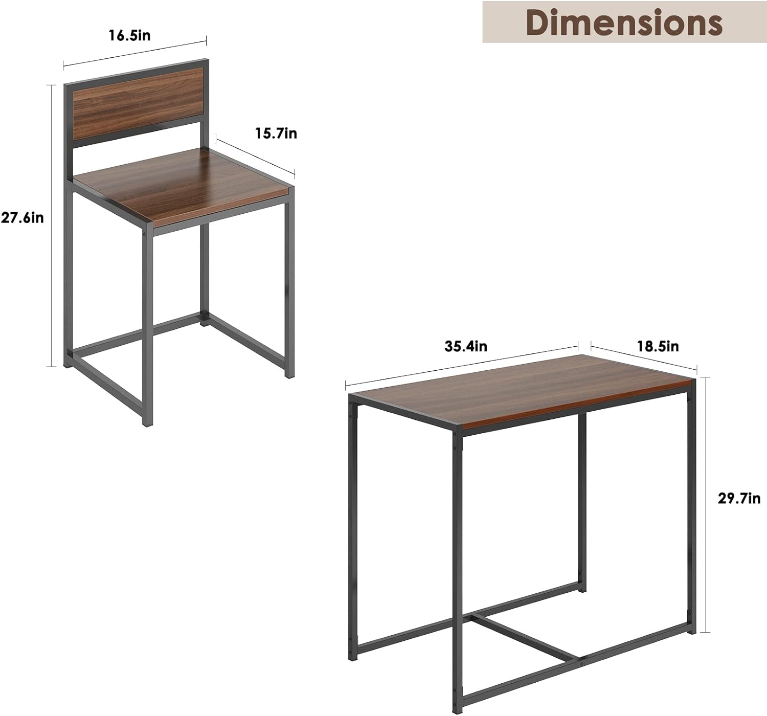 Juego de mesa de comedor de 3 piezas, mesa de cocina moderna y sillas para 2,