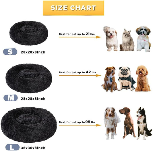 Camas calmantes para gatos y perros pequeños, medianos y grandes, cama de pelo...