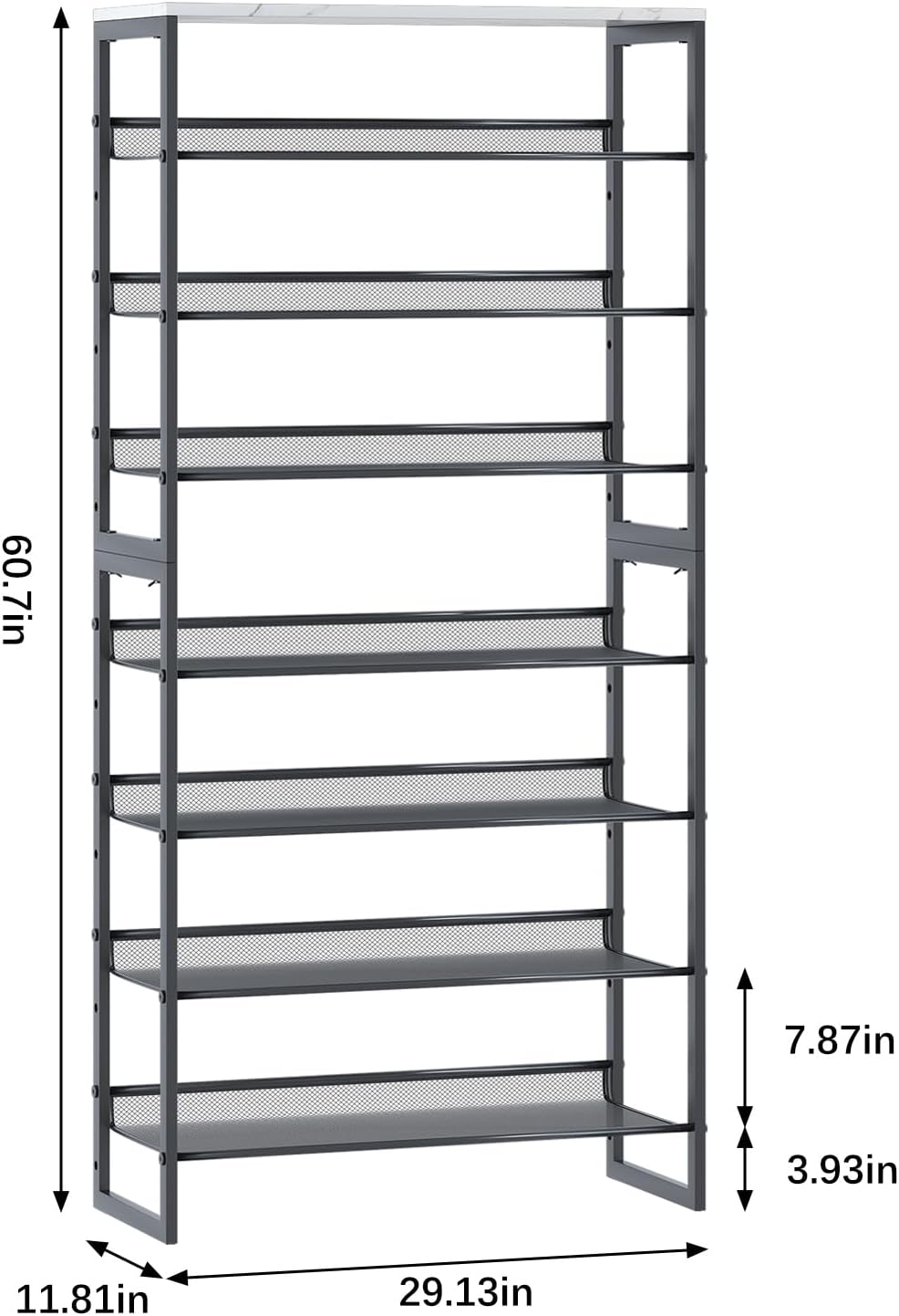 Garden 4 you Zapatero organizador de 8 niveles, estante de almacenamiento de...