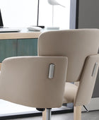 Silla de oficina en casa con ruedas, altura ajustable, de piel sintética,...