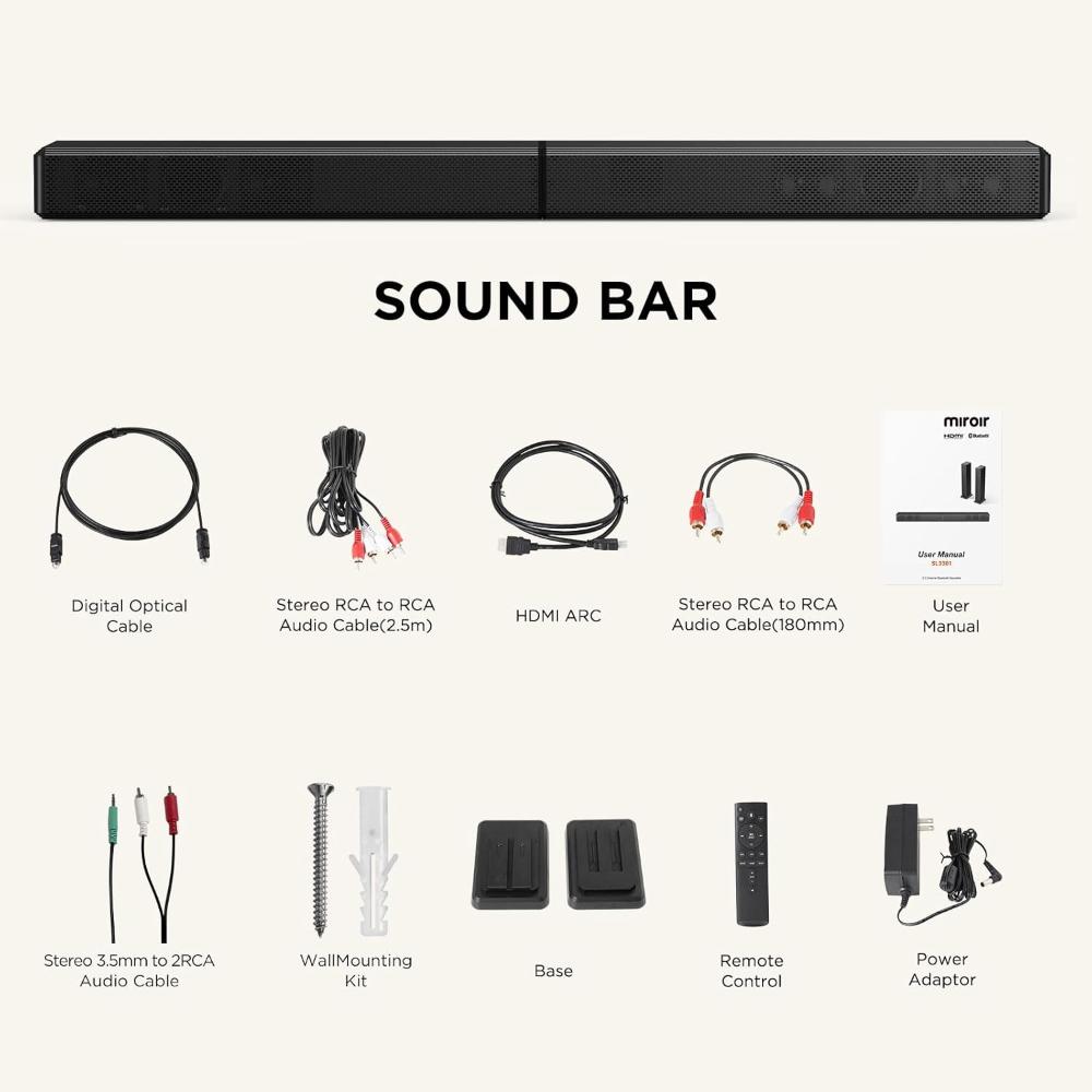 Barra de sonido de 2.2 canales y 100 W para Smart TV