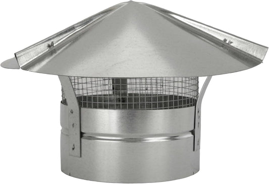 Tapa de chimenea con pantalla (10 pulgadas), color plateado