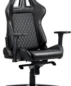 HyperX Jet Black - Silla ergonómica para videojuegos, tapicería de cuero, silla...