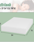 PayLessHere Colchón de espuma viscoelástica de gel de 12 pulgadas con funda de...