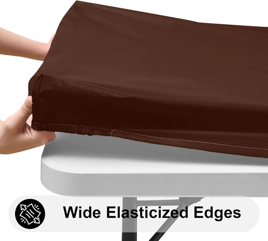 Smiry Mantel rectangular, mantel de vinilo elástico ajustable con parte trasera...