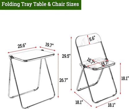 Juego de mesas y sillas plegables, mesa y taburete de acrílico para TV, moderna