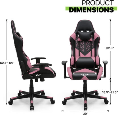 Magshion Silla ergonómica para juegos de 90 a 135, silla reclinable de respaldo...